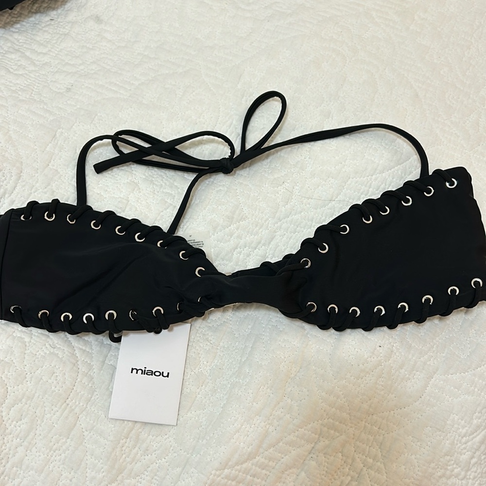NWT Miaou Rio Black Bikini Top